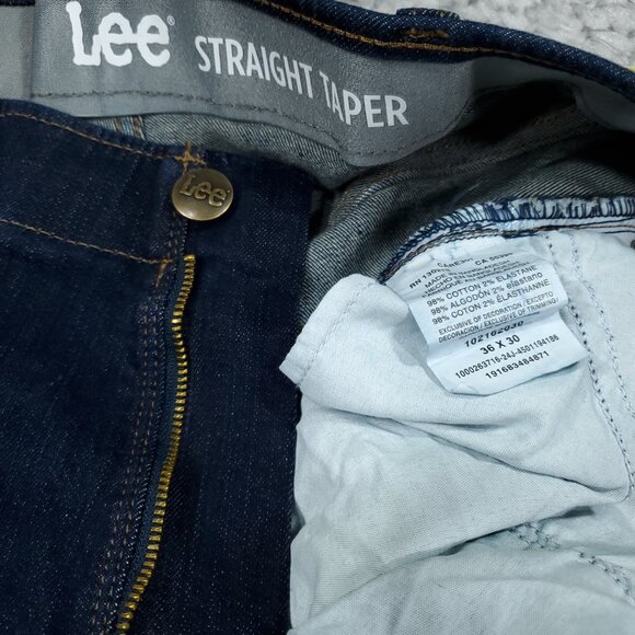 Lee Straight Taper Motion Flex Waistband Active Stretch Blue Jeans Size 36 x 30 - Picture 7 of 8
